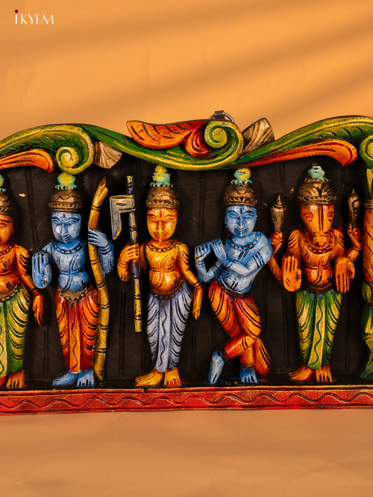 Wooden Hand Painted Carved Dasavatharam Panel - KH14174 - Image 4