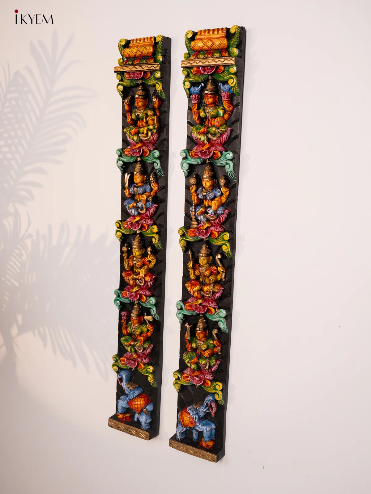 Wooden Hand Painted Carved Ashtalakshmi Panel Set - KH14176 - Image 2
