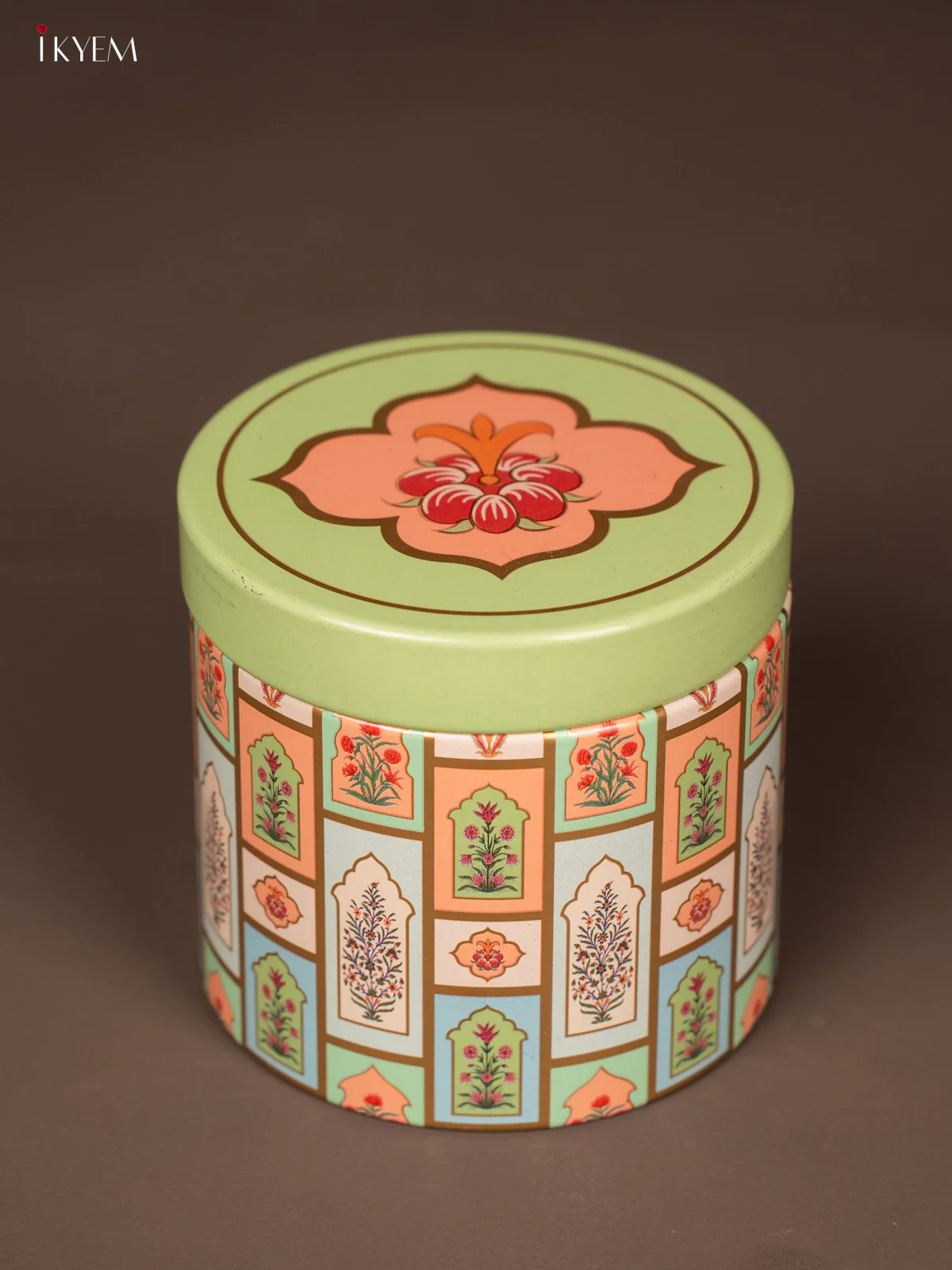 Digital Printed Dry Fruit & Snacks Tin Jar Cylinder - 3 inch - Pastel Green - KH19119 - Image 2