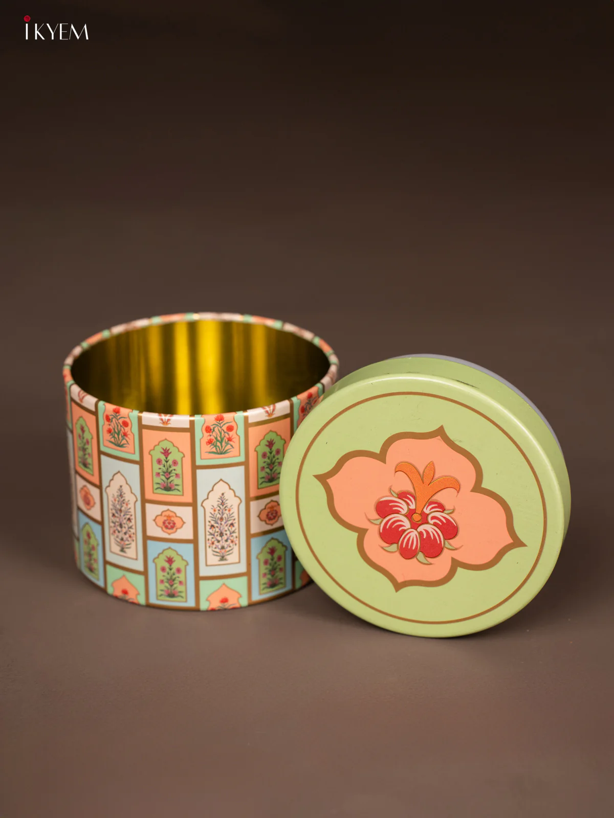 Digital Printed Dry Fruit & Snacks Tin Jar Cylinder - 3 inch - Pastel Green - KH19119 - Image 3