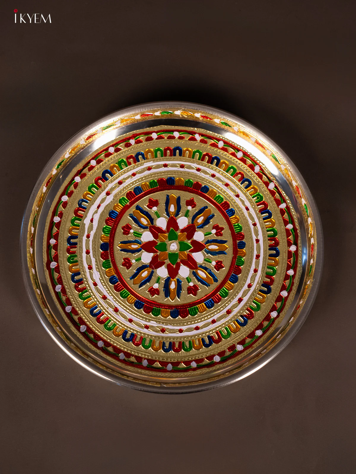Exquisite Meenakari Round Plate - (11×11) Inches - KH20122 - Image 3