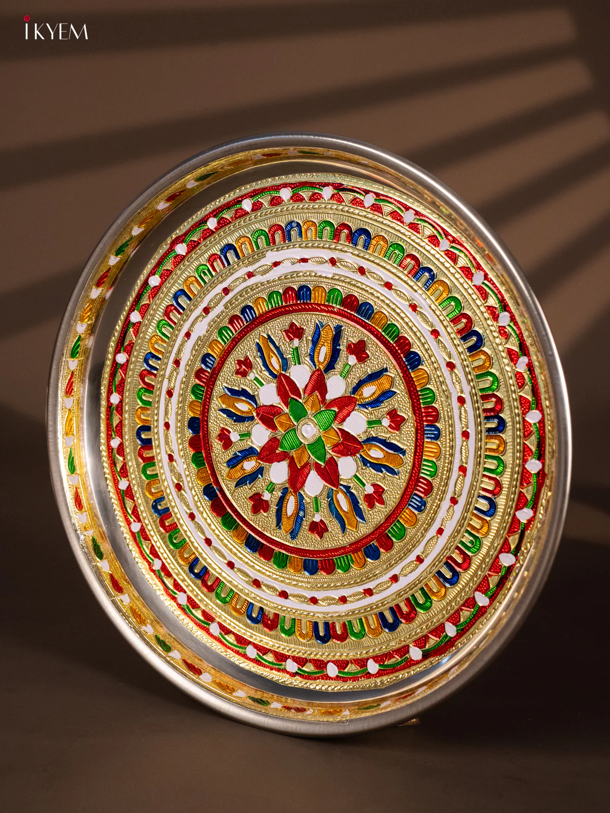 Exquisite Meenakari Round Plate - (11×11) Inches - KH20122 - Image 4