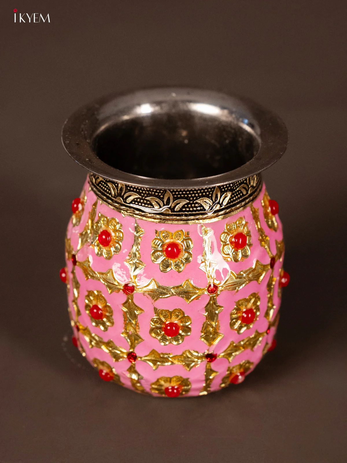 Meenakari Pooja Thali Set - Pink - (10.5×10.5) Inches- KH21212 - Image 3