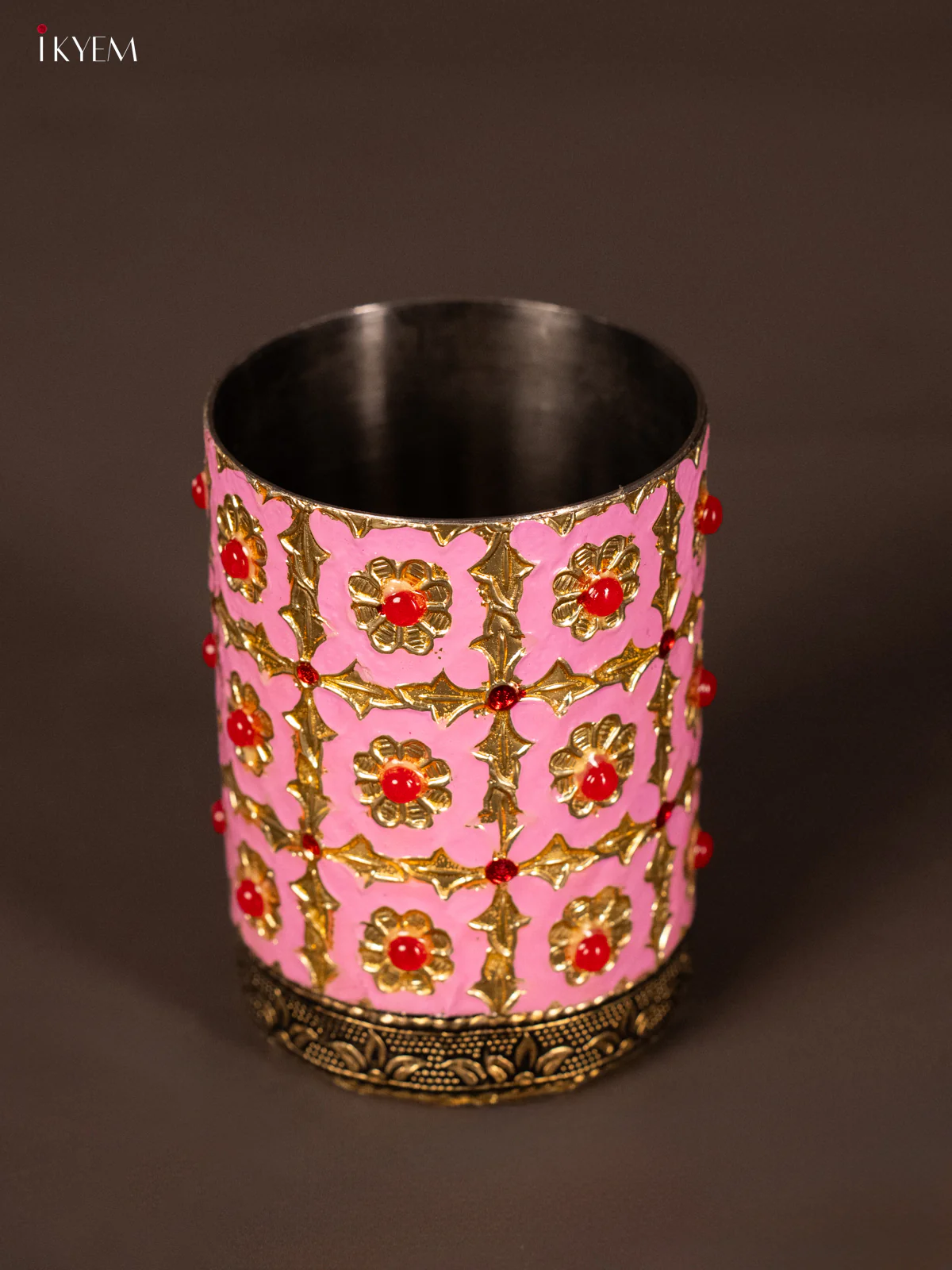 Meenakari Pooja Thali Set - Pink - (10.5×10.5) Inches- KH21212 - Image 4