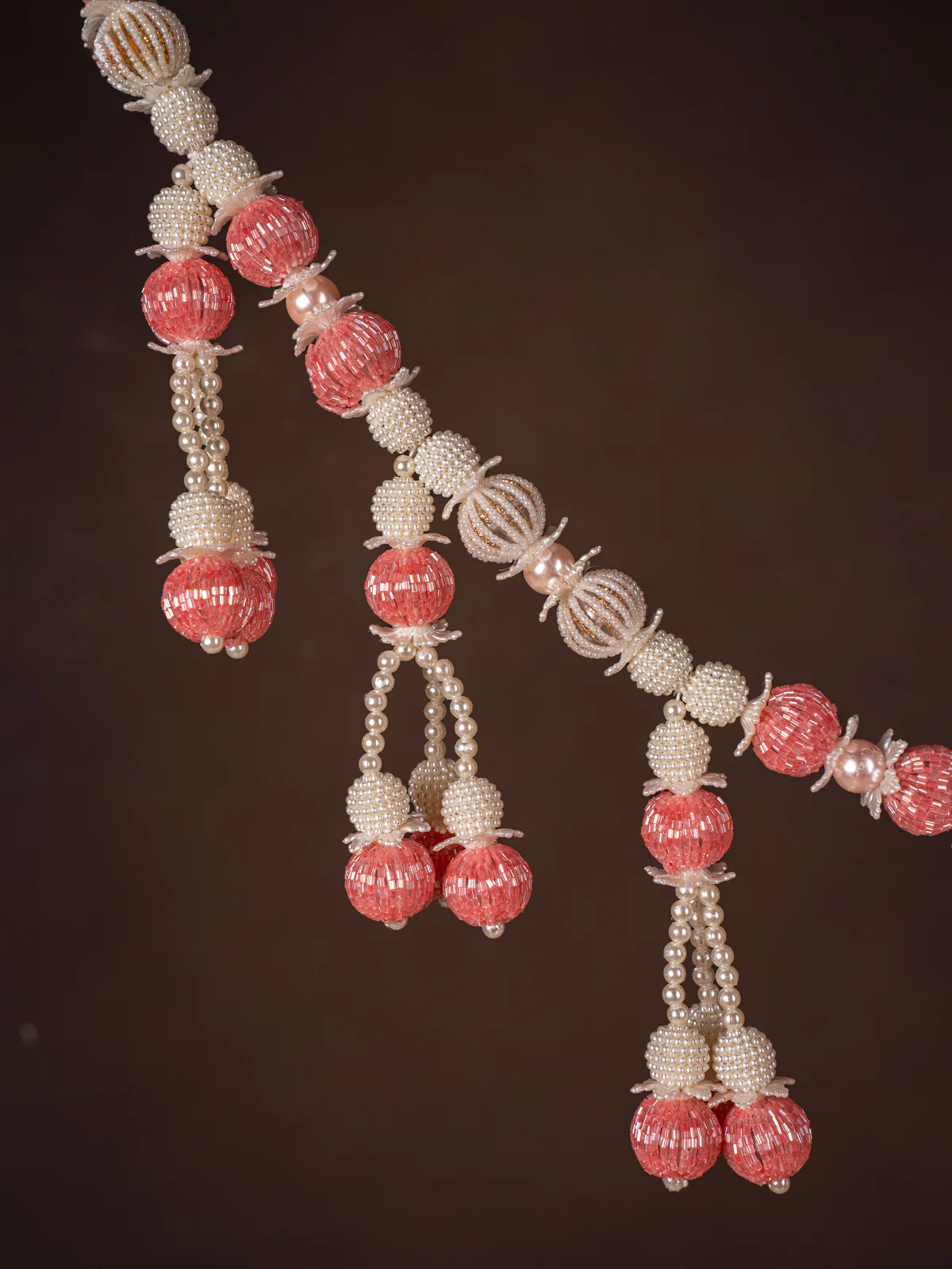 Artificial flowers Toran - White & Peach - KH21235 - Image 3