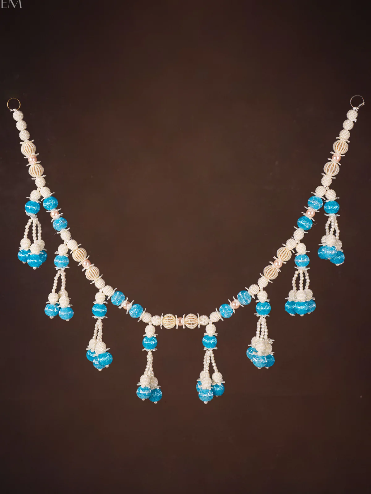 Artificial flowers Toran - White & Blue - KH21236