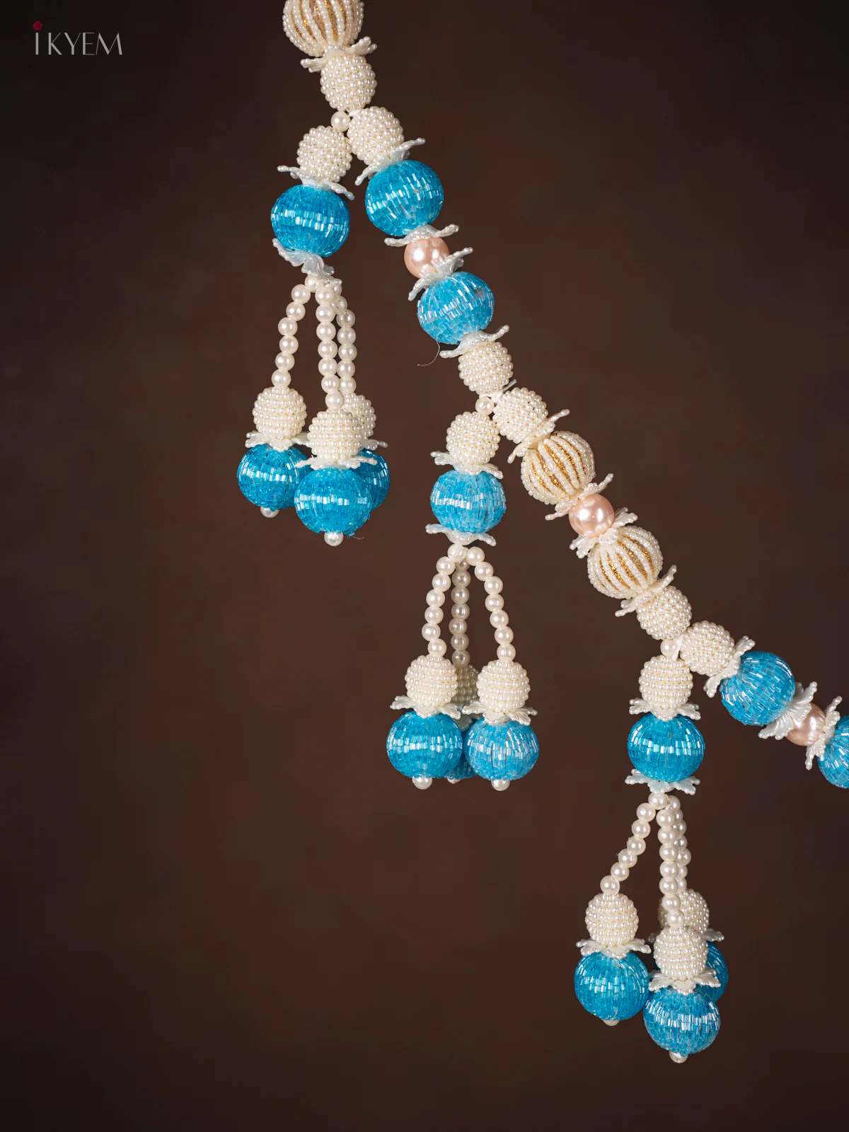 Artificial flowers Toran - White & Blue - KH21236 - Image 3
