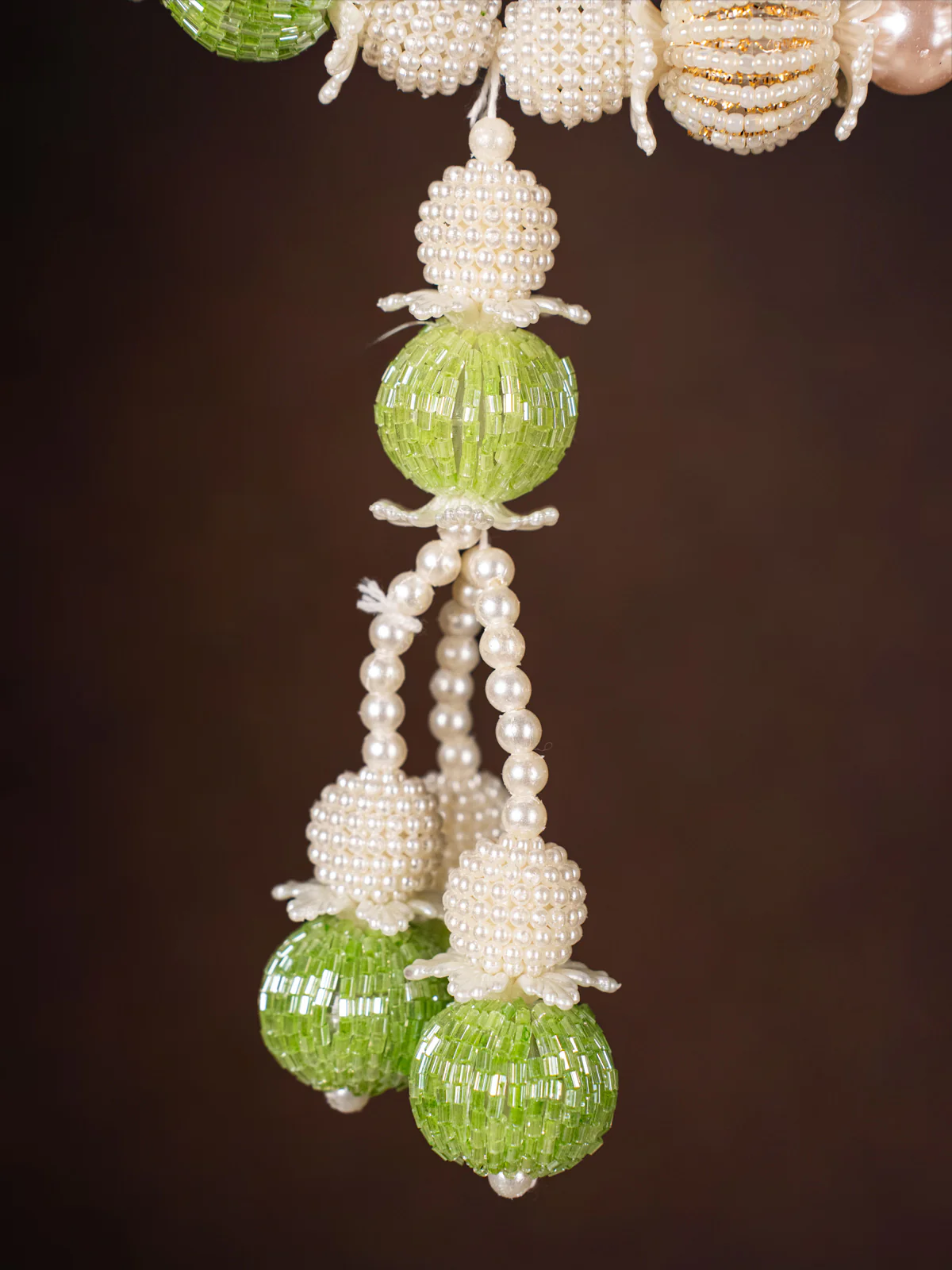 Artificial flowers Toran - White & Green - KH21238 - Image 2