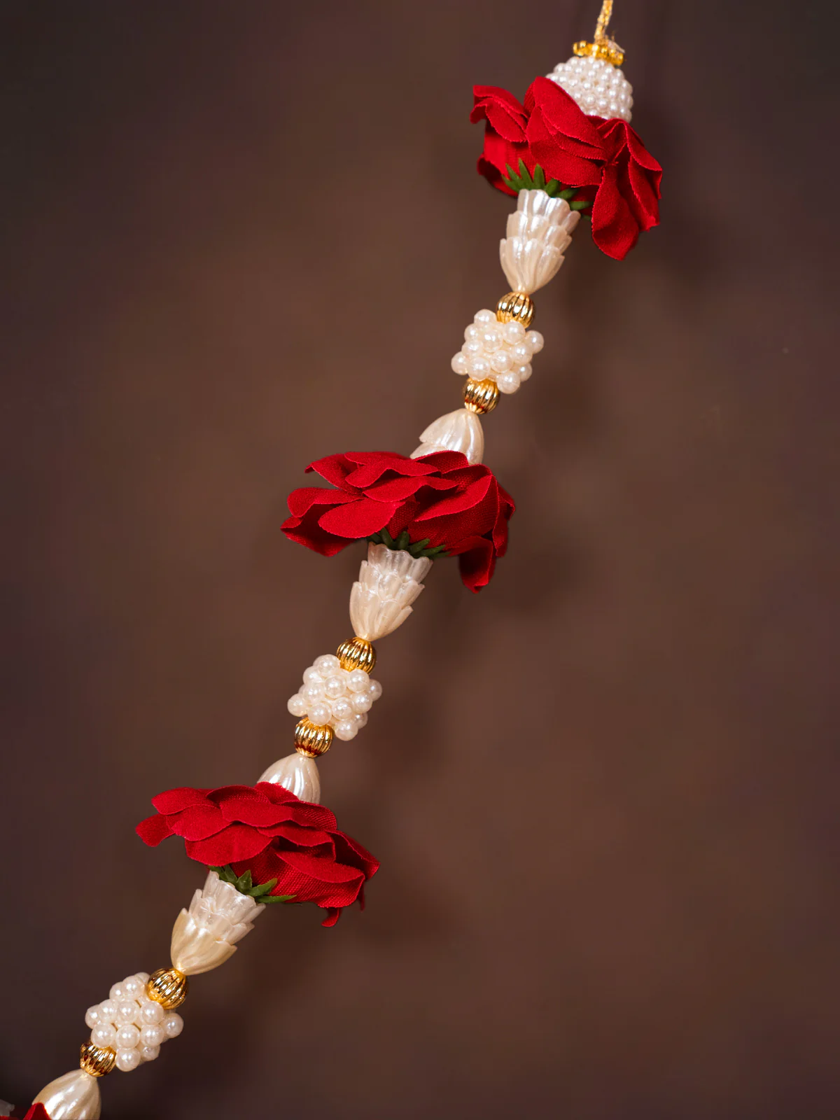 Arificial flowers Deity Garland - Maroon - Image 3
