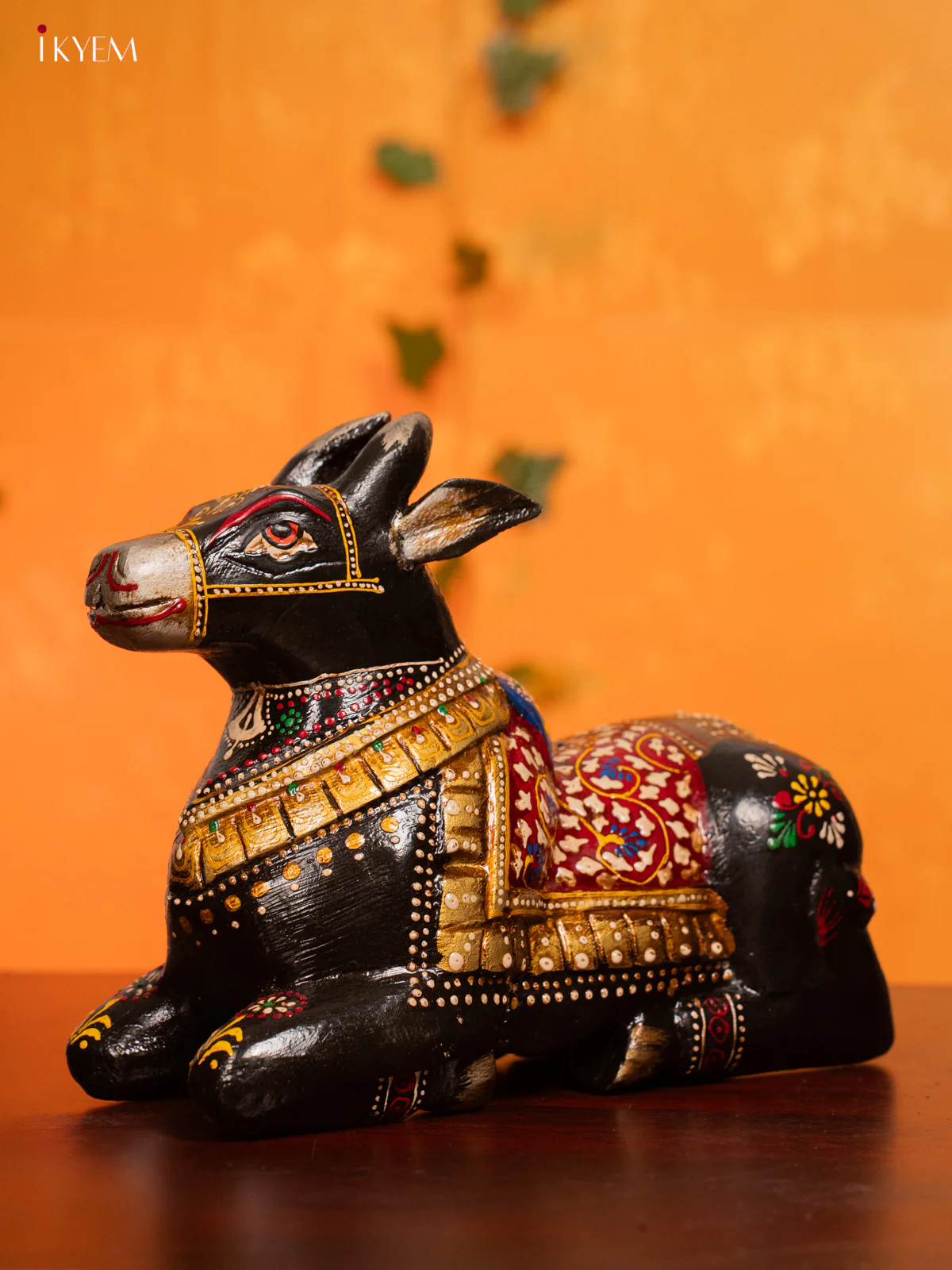 Wooden Hand Painted Nandi - KH21263