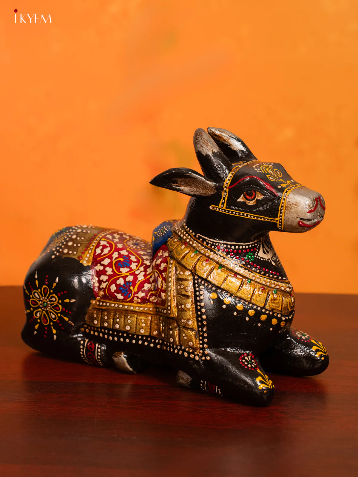 Wooden Hand Painted Nandi - KH21263 - Image 4