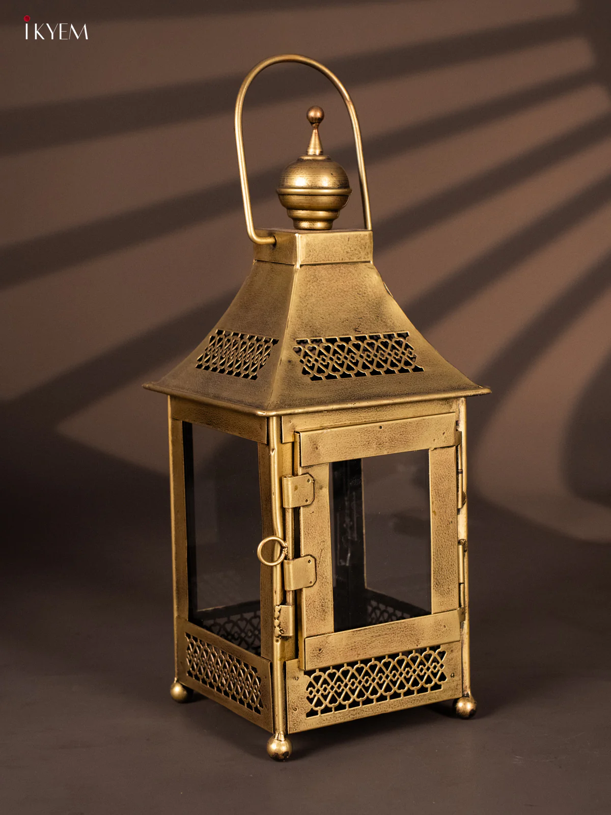 Metal Glass Lantern - Big - 15 Inches - KH21265 - Image 2