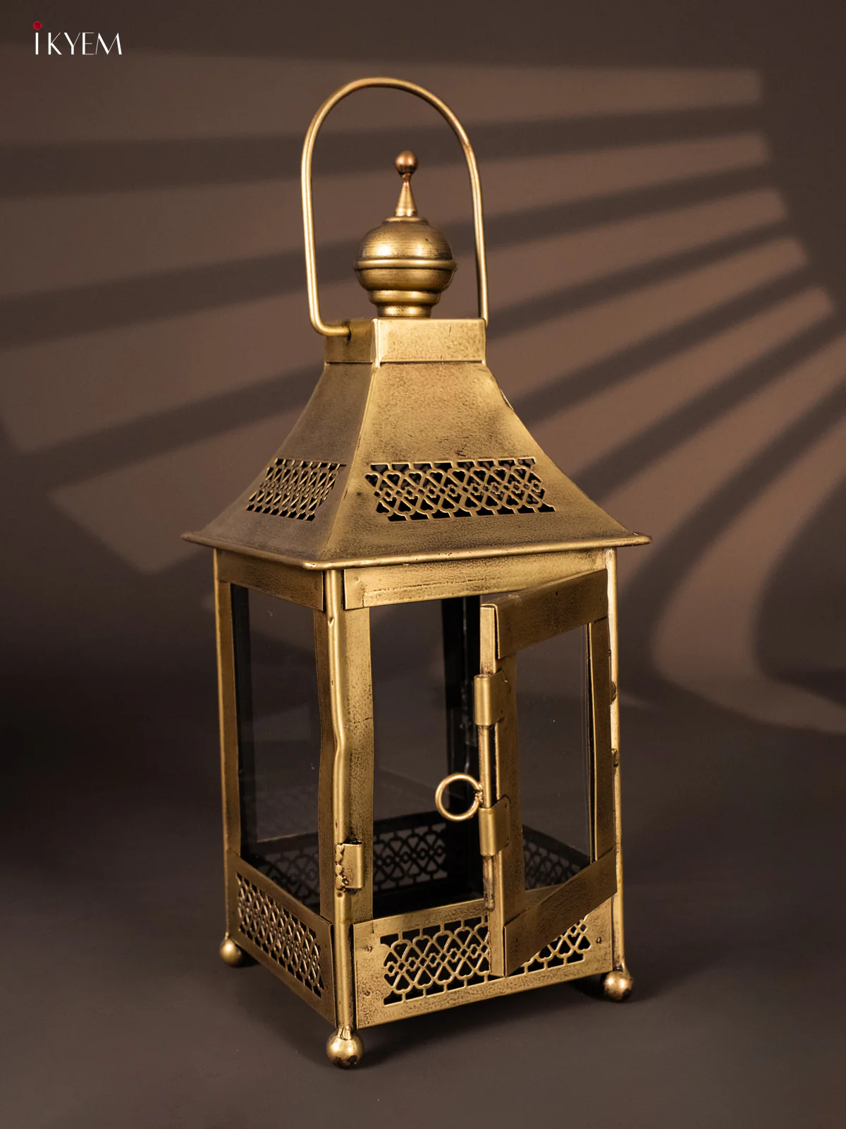 Metal Glass Lantern - Big - 15 Inches - KH21265 - Image 4