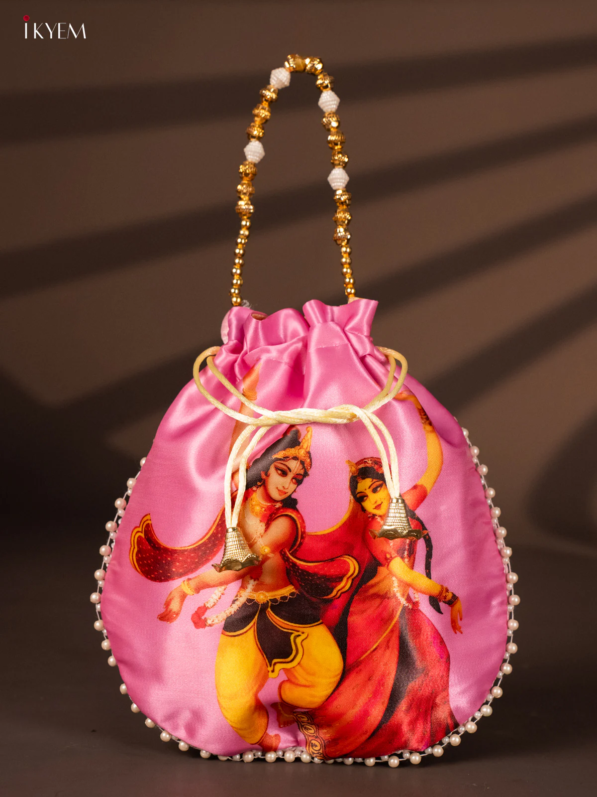 Radha Krishna Digital Printed Potli Bag - Baby Pink - KH22154 - Image 3