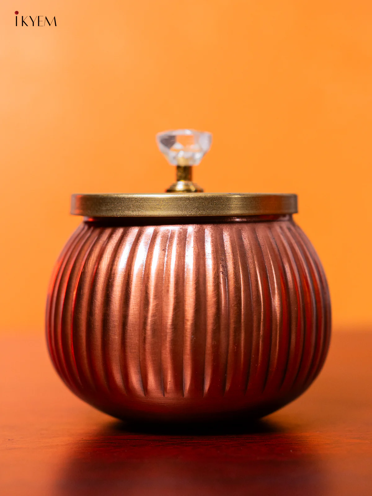 Circle Copper Dry Fruit Jar with Gold Lid - 4 Inch - KH25119 - Image 3