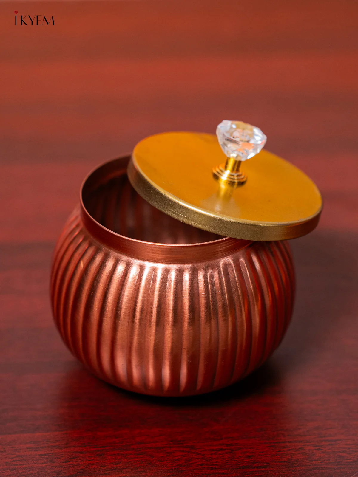 Circle Copper Dry Fruit Jar with Gold Lid - 4 Inch - KH25119 - Image 4