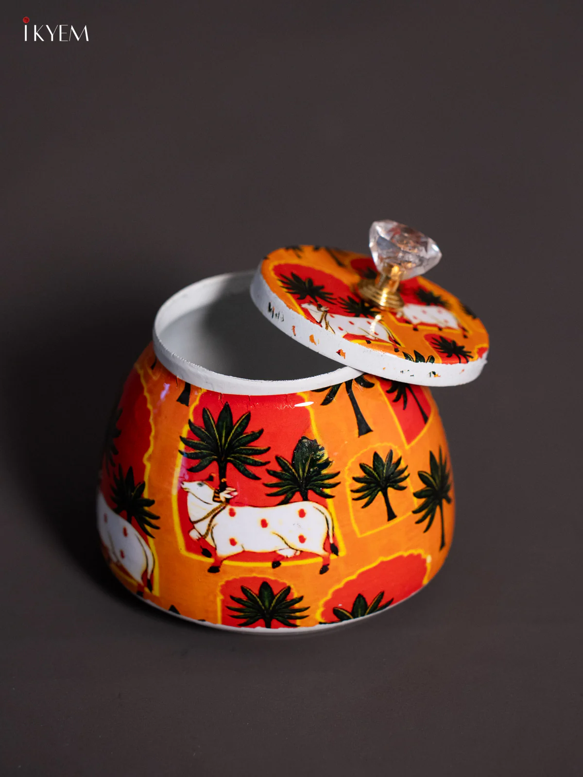 Cow Digital Printed Dry Fruit Jar - Orange - 4 Inch - KH25122 - Image 3