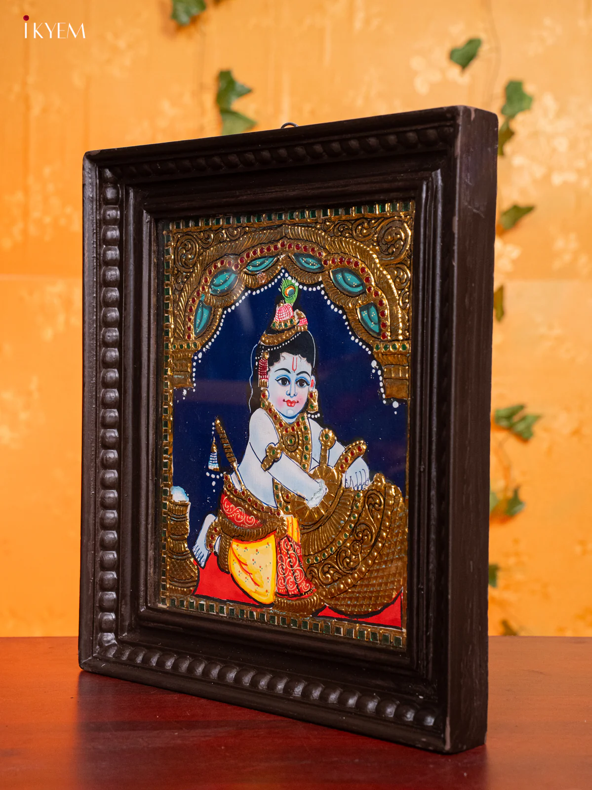 Butter Krishna Tanjore painting (13 x 15) - KH26164 - Image 4