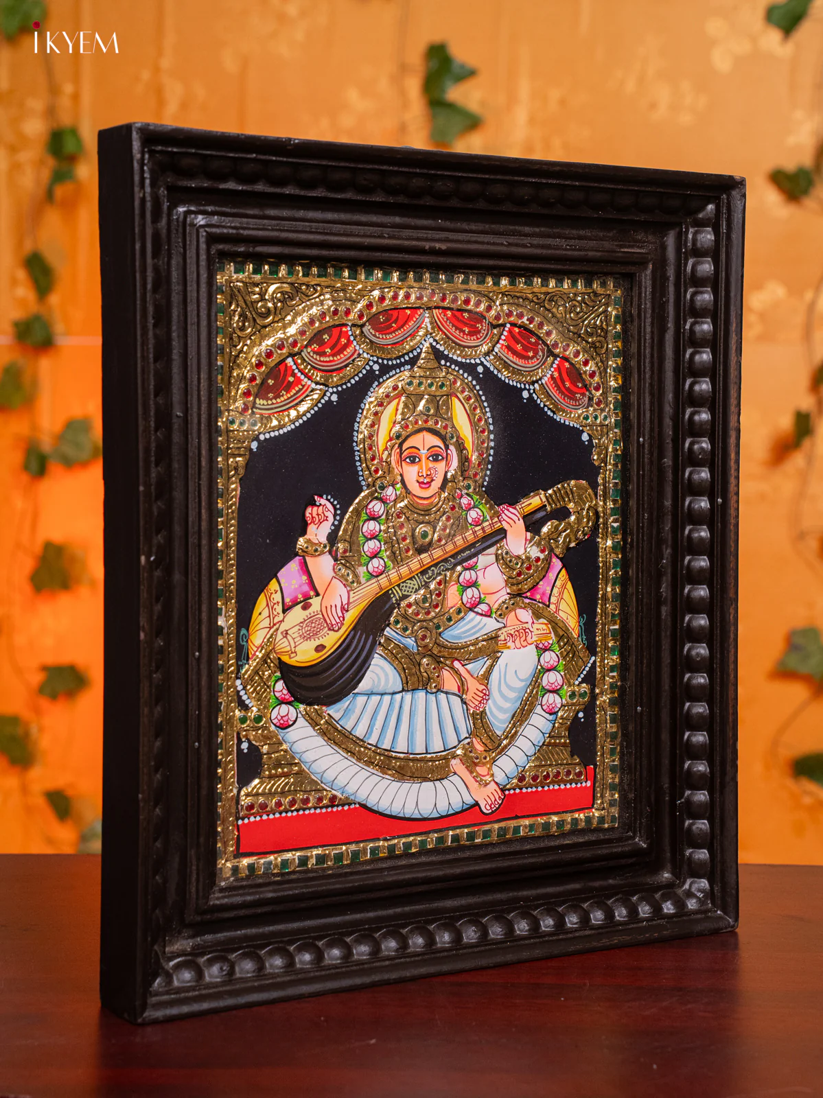 Saraswathi Tanjore painting - (13 x 15) - KH26166 - Image 2