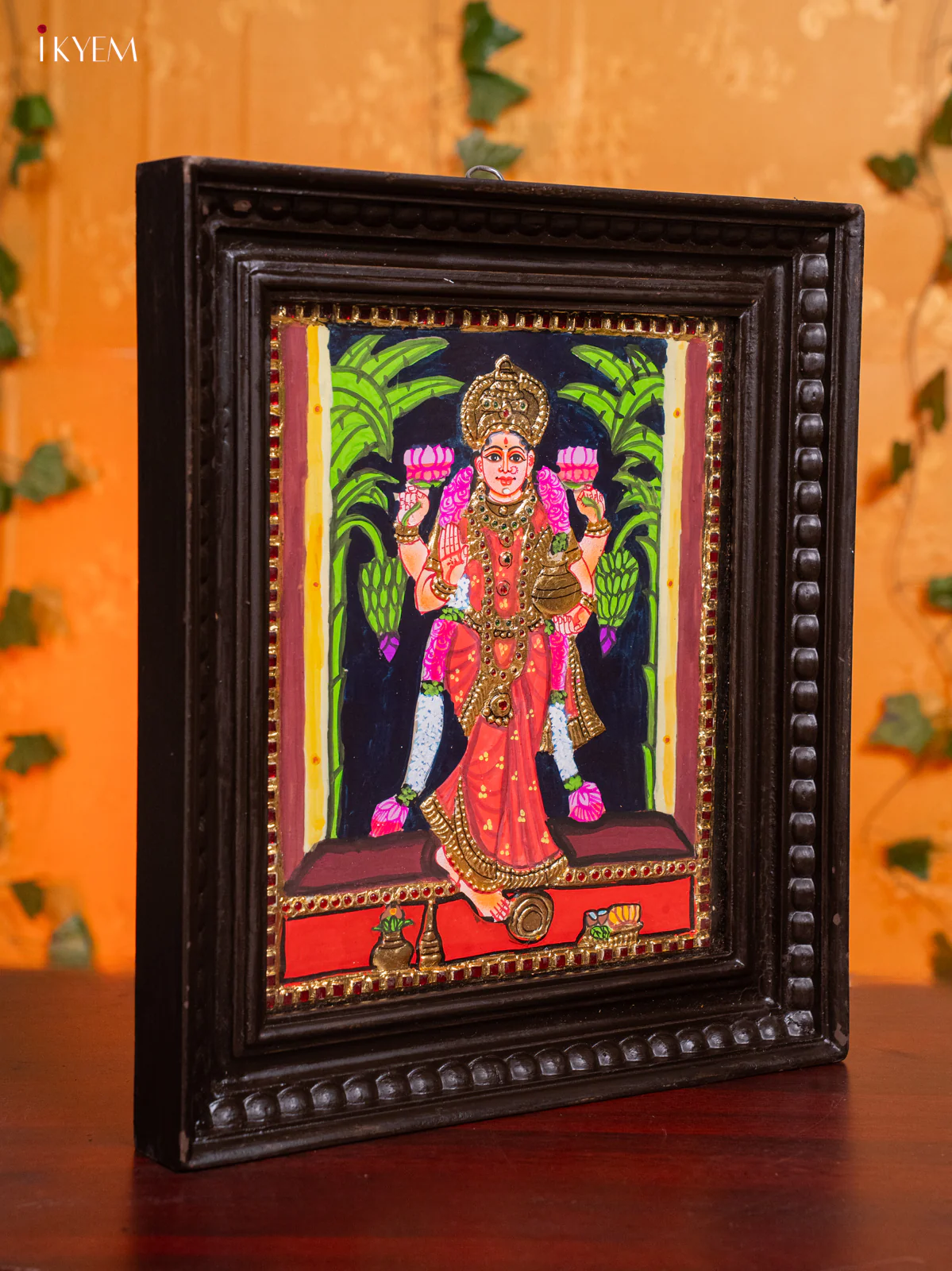 Vara Mahalakshmi Tanjore painting - (13 x 15) - KH26171 - Image 2