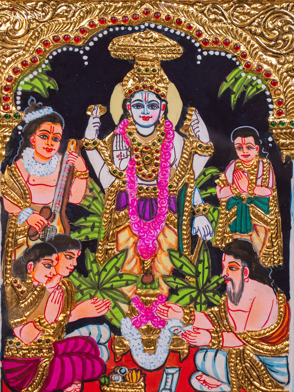 Satyanarayana Tanjore painting - (13 x 15) - KH26173 - Image 3