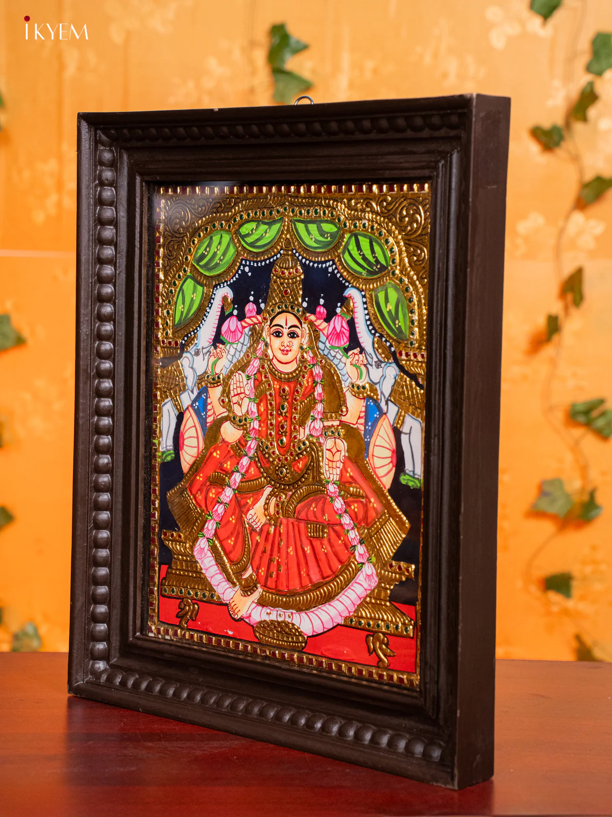 Gaja Lakshmi Tanjore painting - (18 x 15) - KH26188 - Image 4