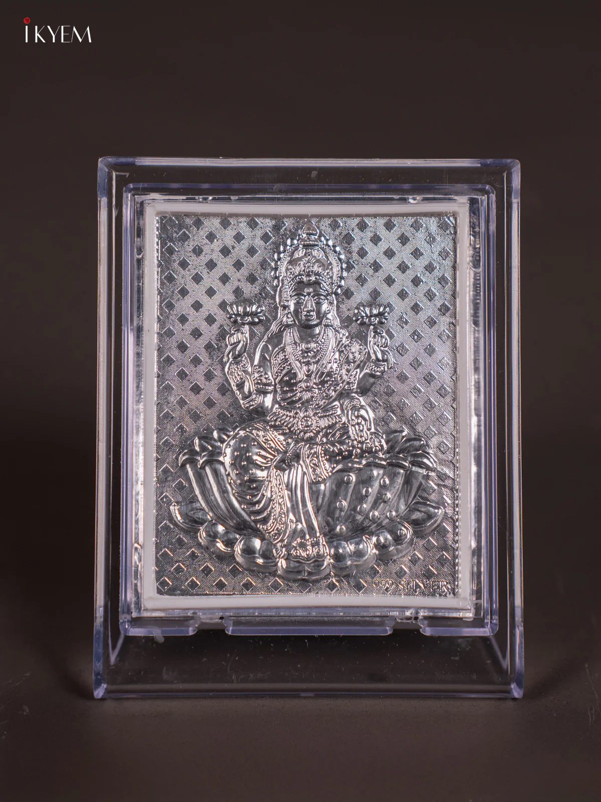 German Silver Lakshmi Photo Frame with Stand - 4 Inches - KH26191