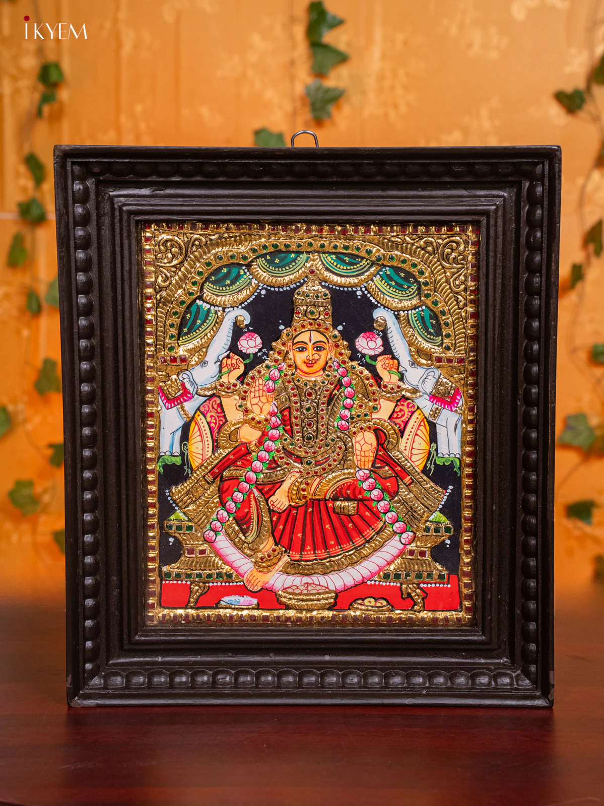 Gaja Lakshmi Tanjore painting - (13 x 15) - KH26192