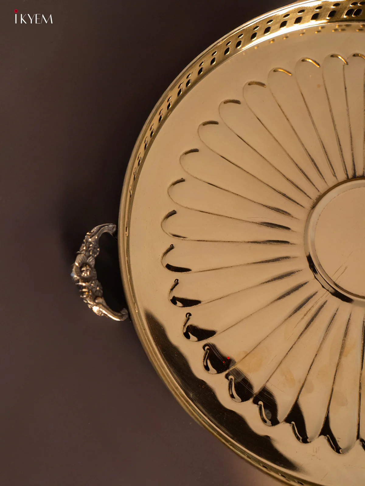 Round Brass Tray (12x12) Inches - KH28113 - Image 2