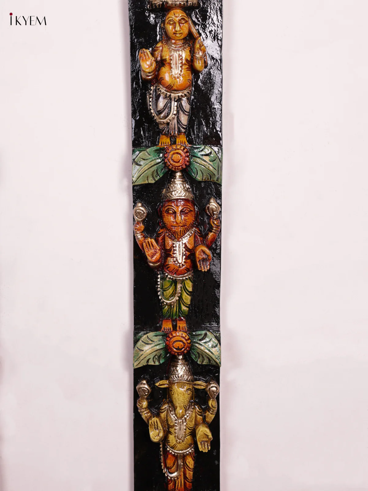 Hand-Painted Wooden Vertical Dasavatharam Panel Set - (38×3.5) Inch - KH30112 - Image 2