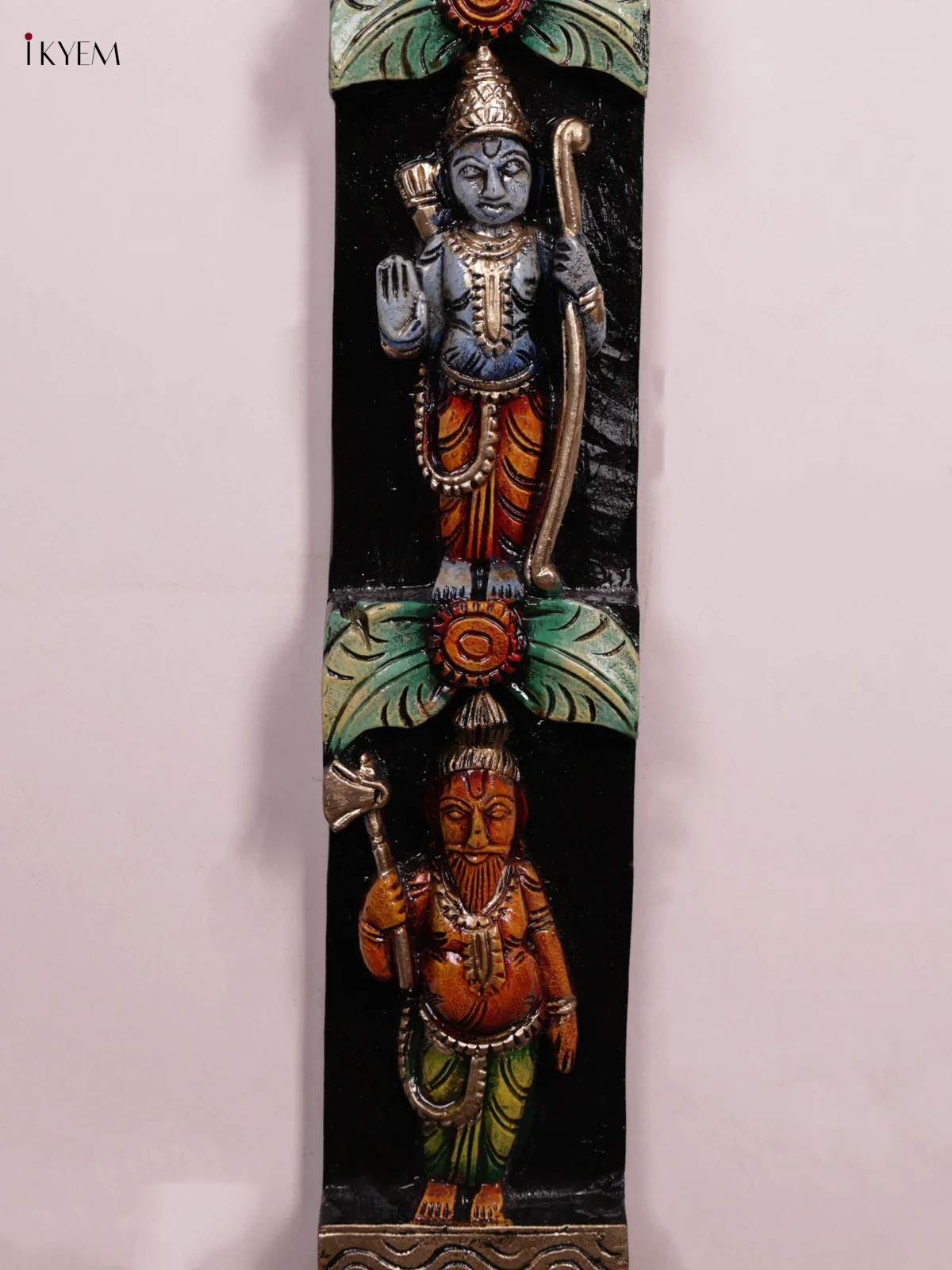 Hand-Painted Wooden Vertical Dasavatharam Panel Set - (38×3.5) Inch - KH30112 - Image 5