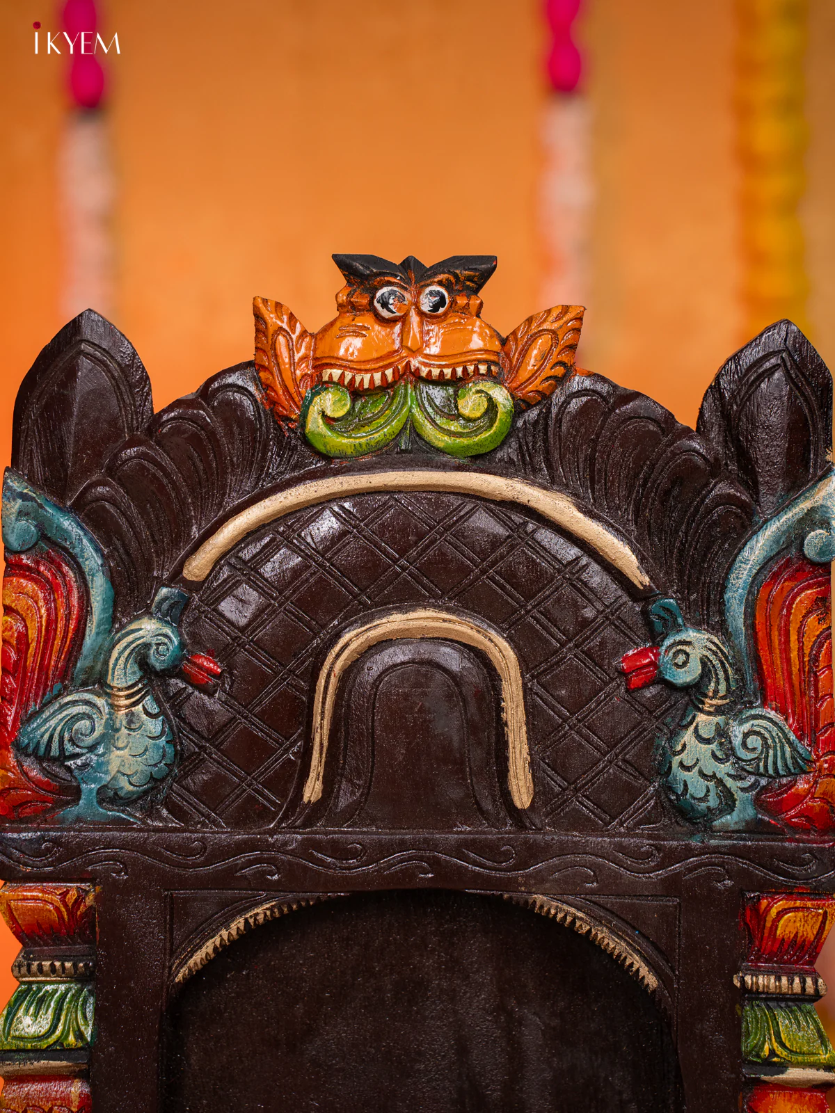 Wooden Hand Carved Painted Gopuram - KH30125 - Image 2