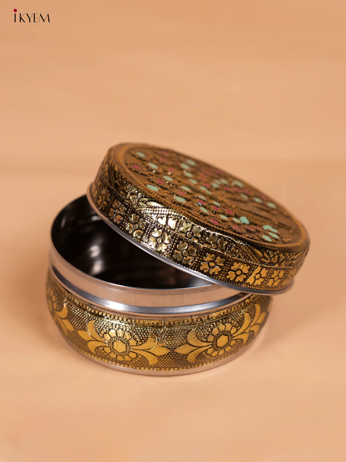 Meenakari Dabba Peacock Design (4x4) - KI03113 - Image 3
