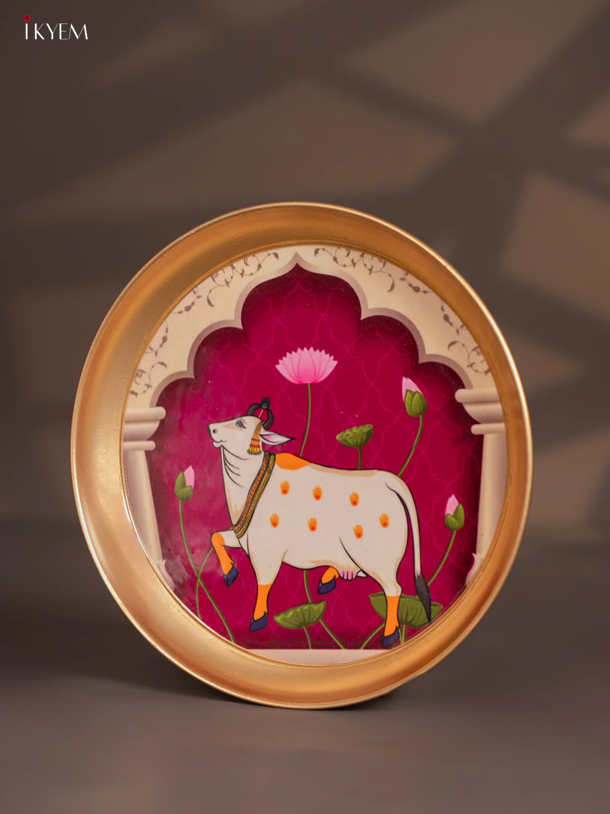 Brass Coated Plate Cow - Purple - 8 Inches - KI06129 - Image 4
