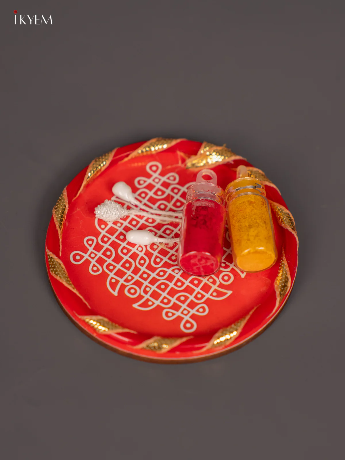 Kolam Plate Haldi kumkum Bottel - 2 Inch - KI06164