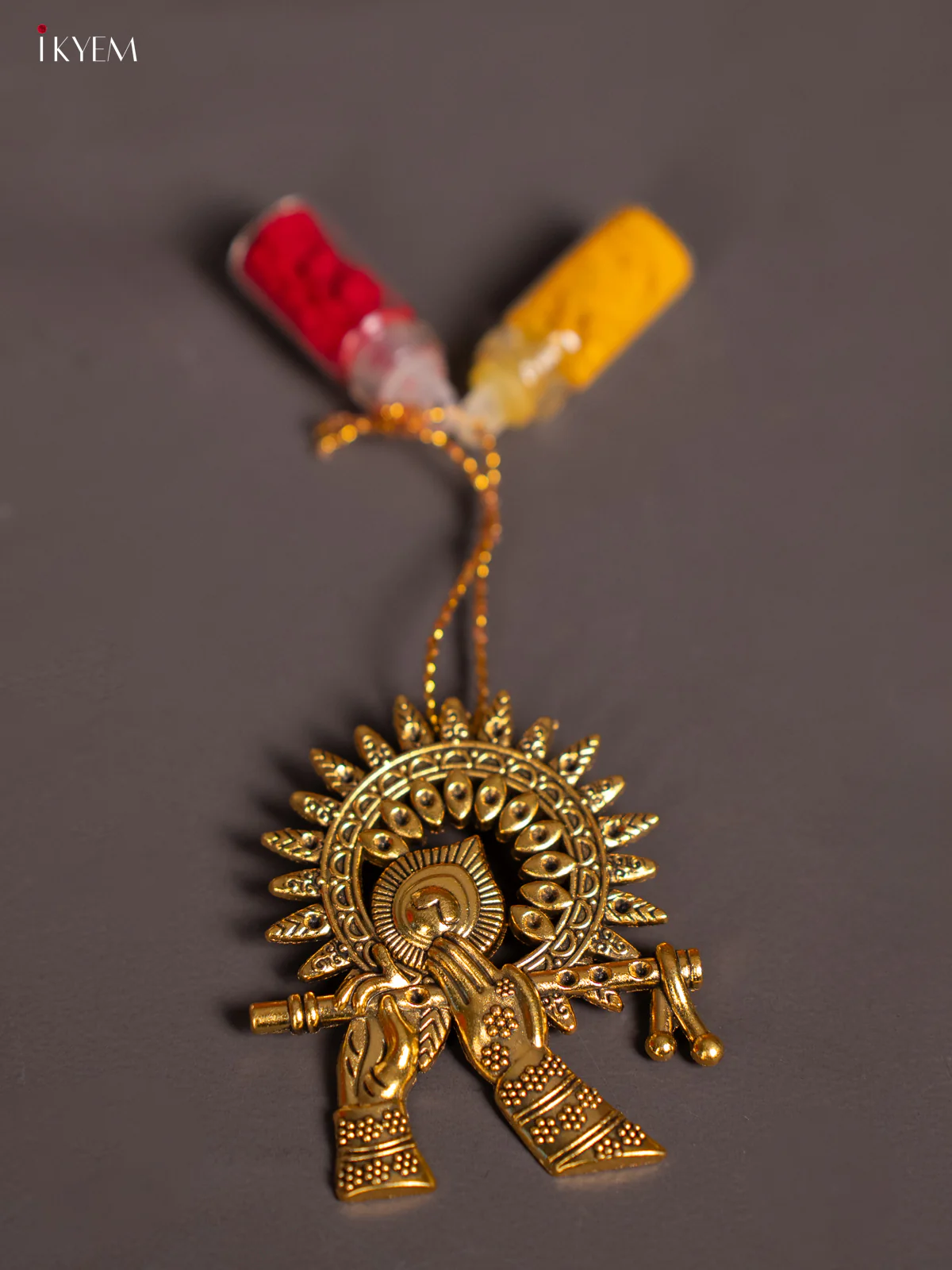 Brass  Plate Metal Krishna Jaldi Kumkum Bottal