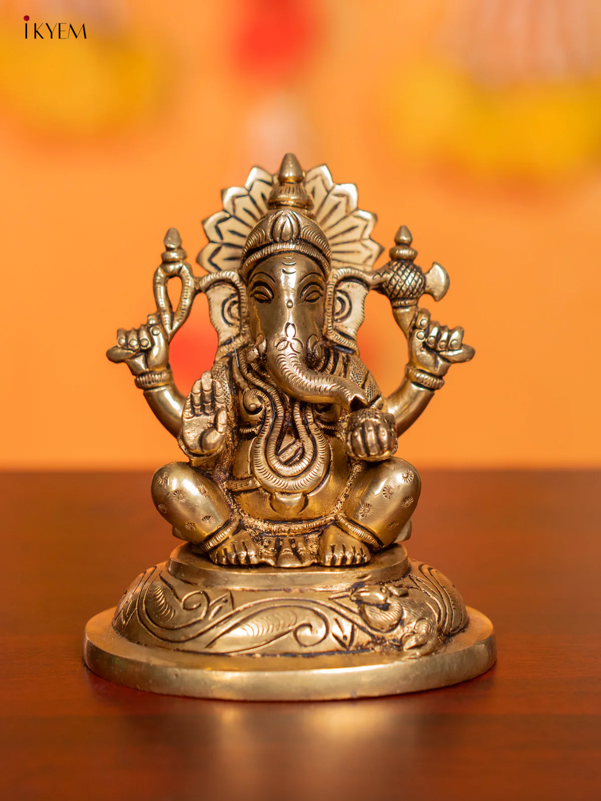 Brass Ganesha Idol - 5 Inches - KI07118