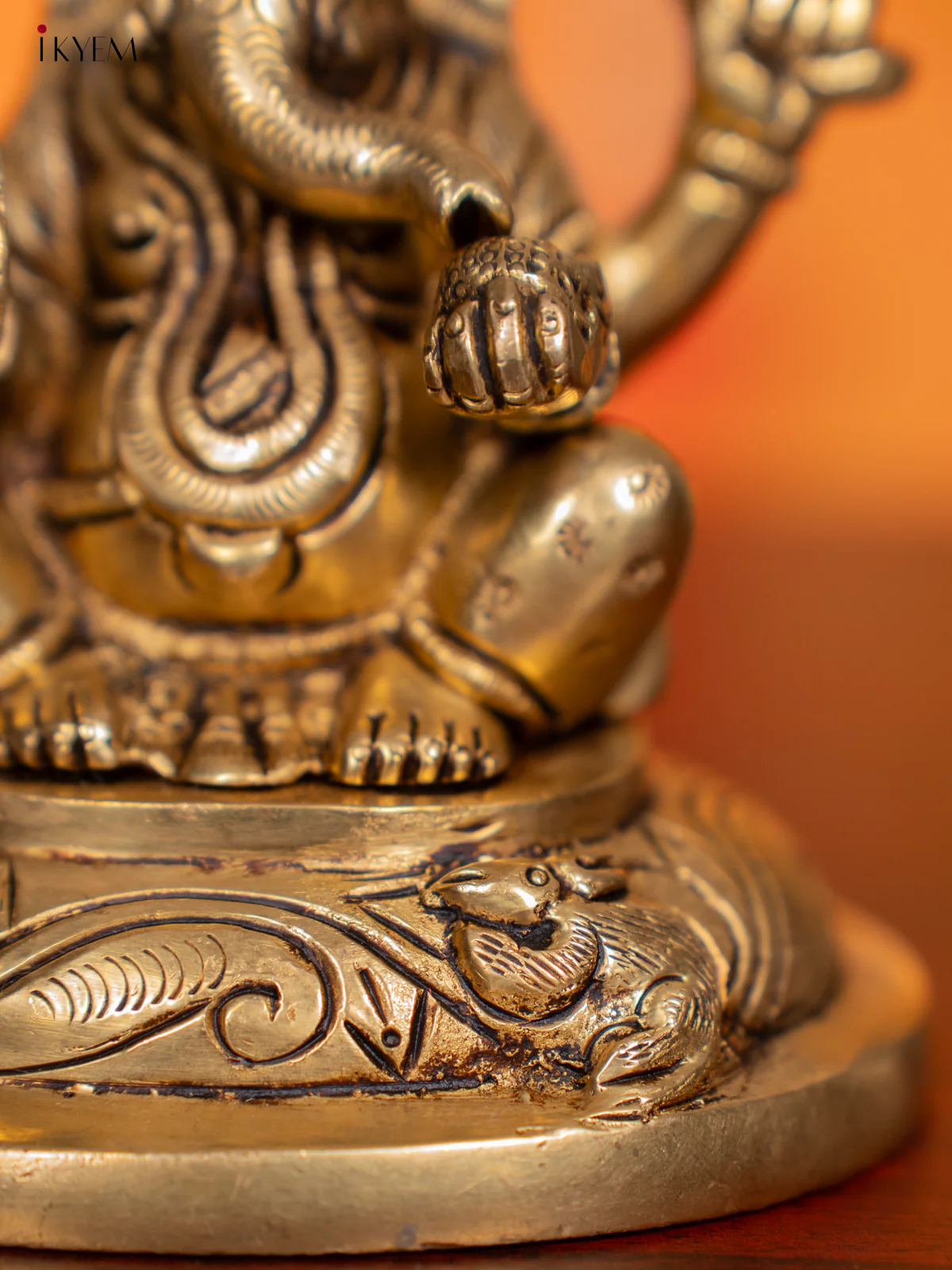 Brass Ganesha Idol - 5 Inches - KI07118 - Image 4