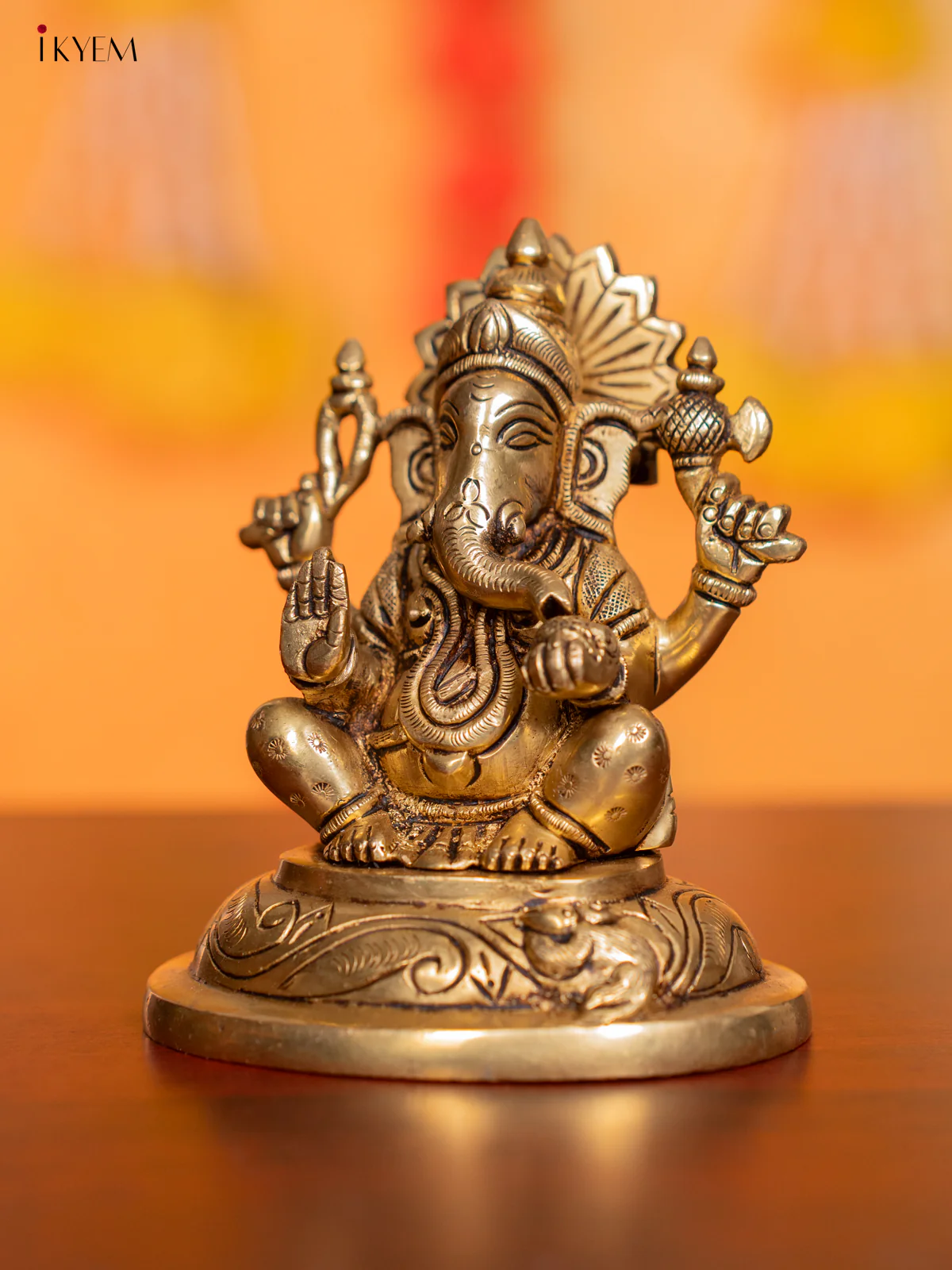 Brass Ganesha Idol - 5 Inches - KI07118 - Image 5