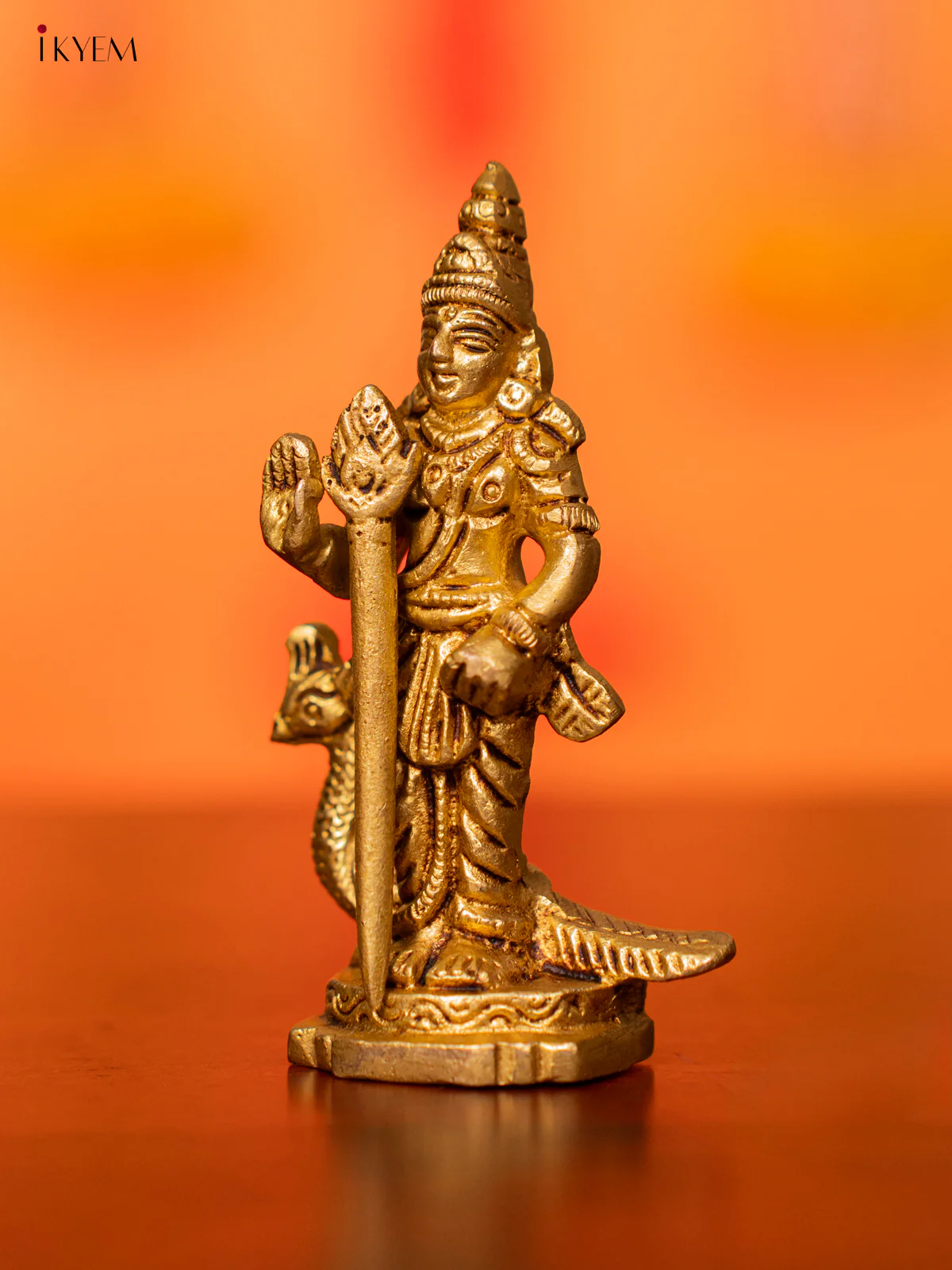 Brass Murugar with Peacock Idol - 3.5 Inch - KI07132 - Image 5