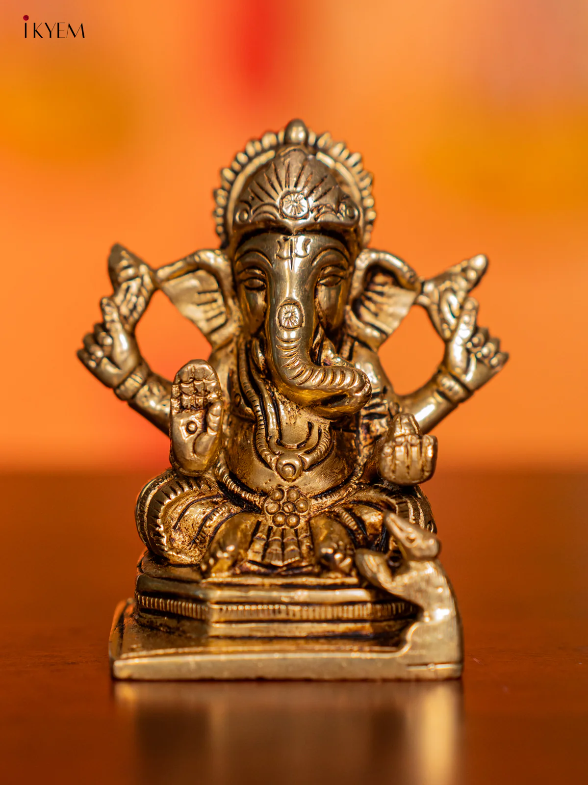 Brass Ganesh Idol - 3 Inches - KI07135