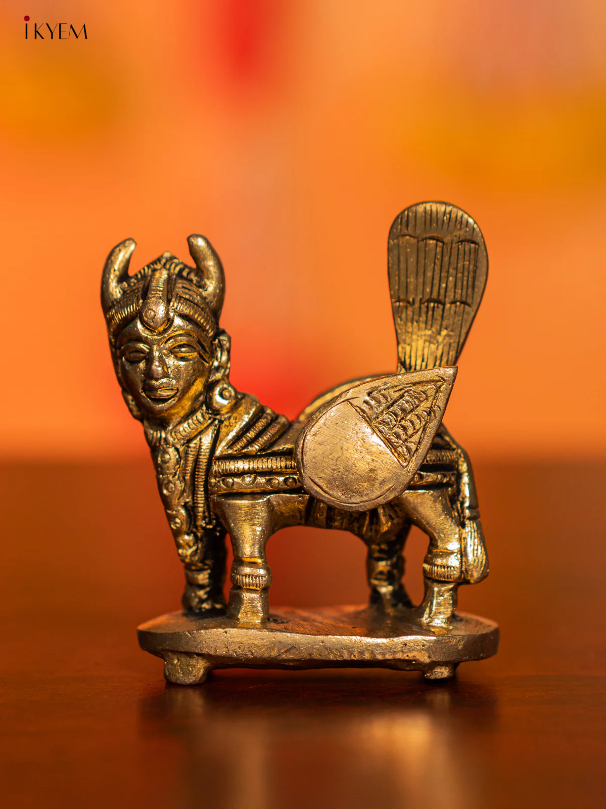 Brass Kamadhenu Idol - 3 Inches - KI07136