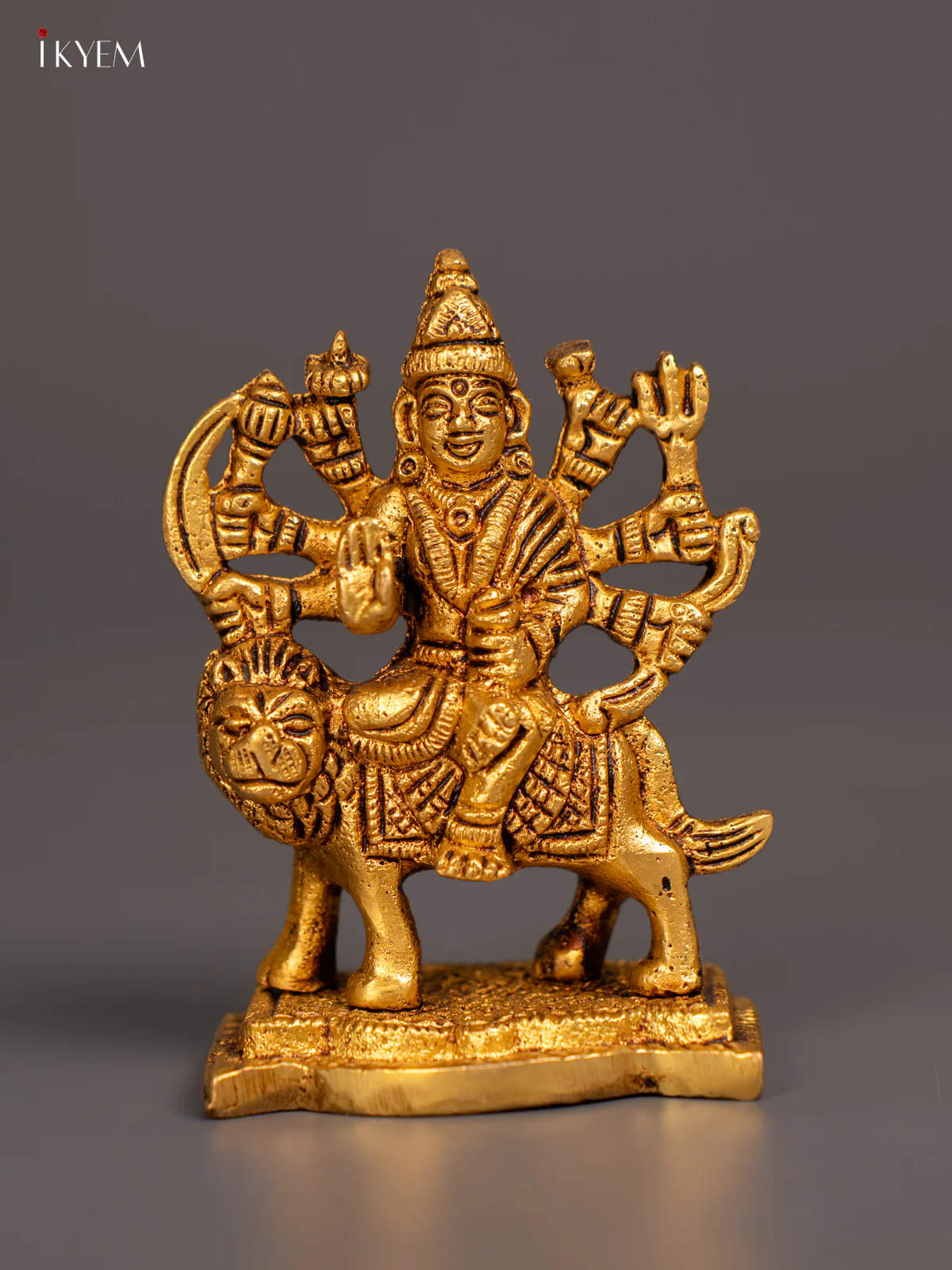 Simhavahini Goddess Durga Amman Idol - 3.5 Inch - KI07141