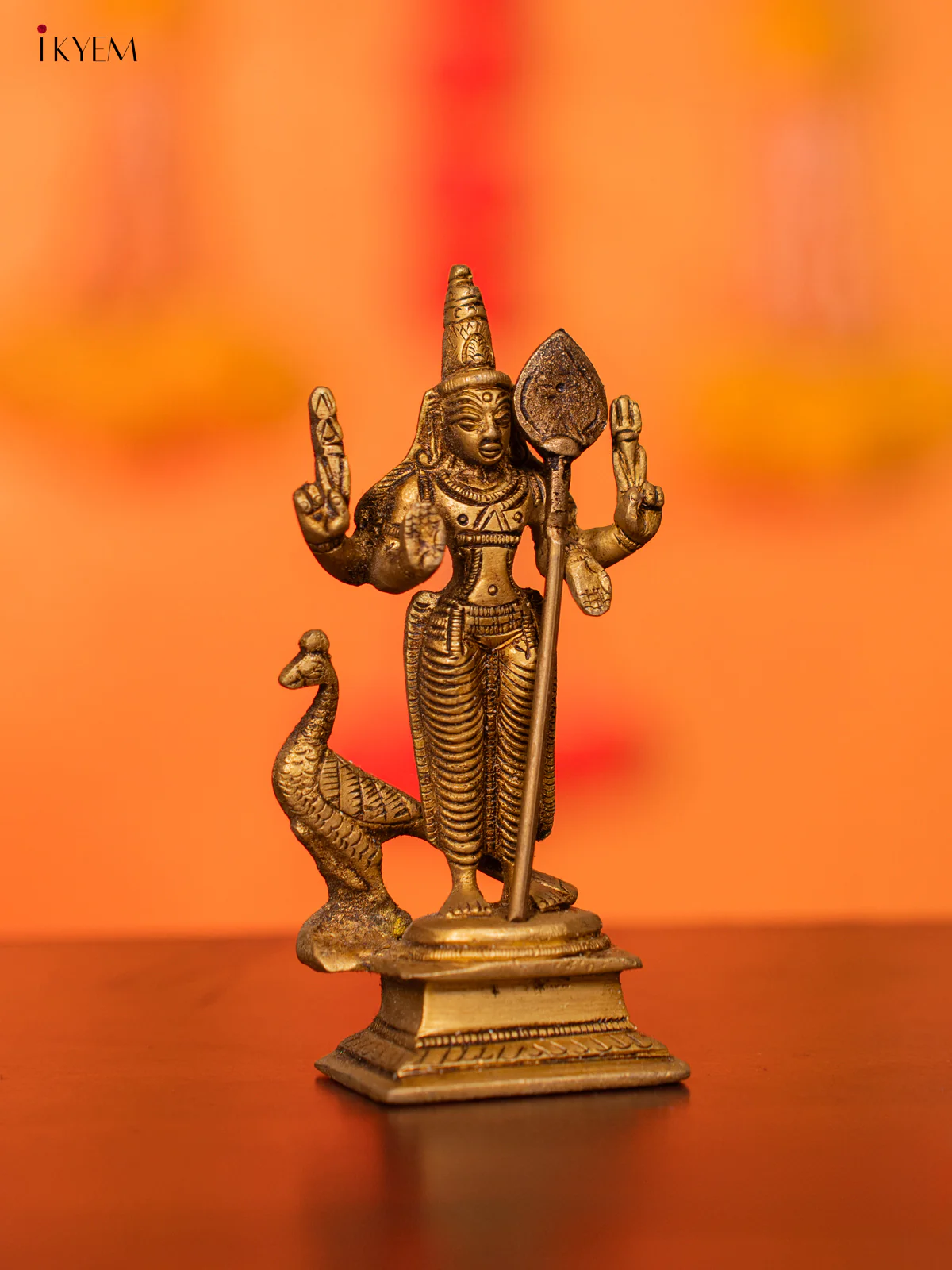 Brass Murugan Idol - 5 Inch - KI07152 - Image 2