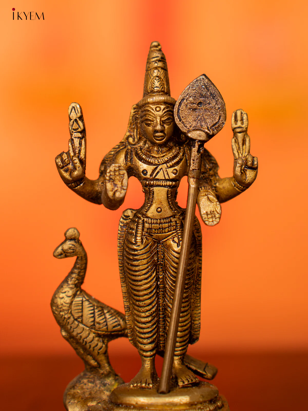 Brass Murugan Idol - 5 Inch - KI07152 - Image 3