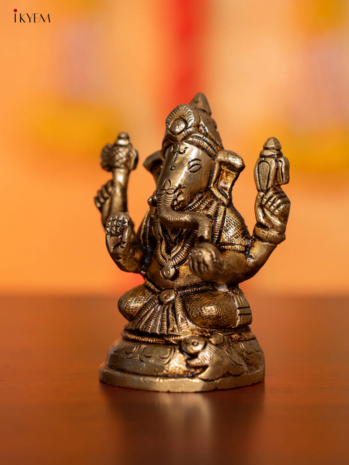 Brass Ganesha Idol - 3 Inch - KI07159 - Image 2