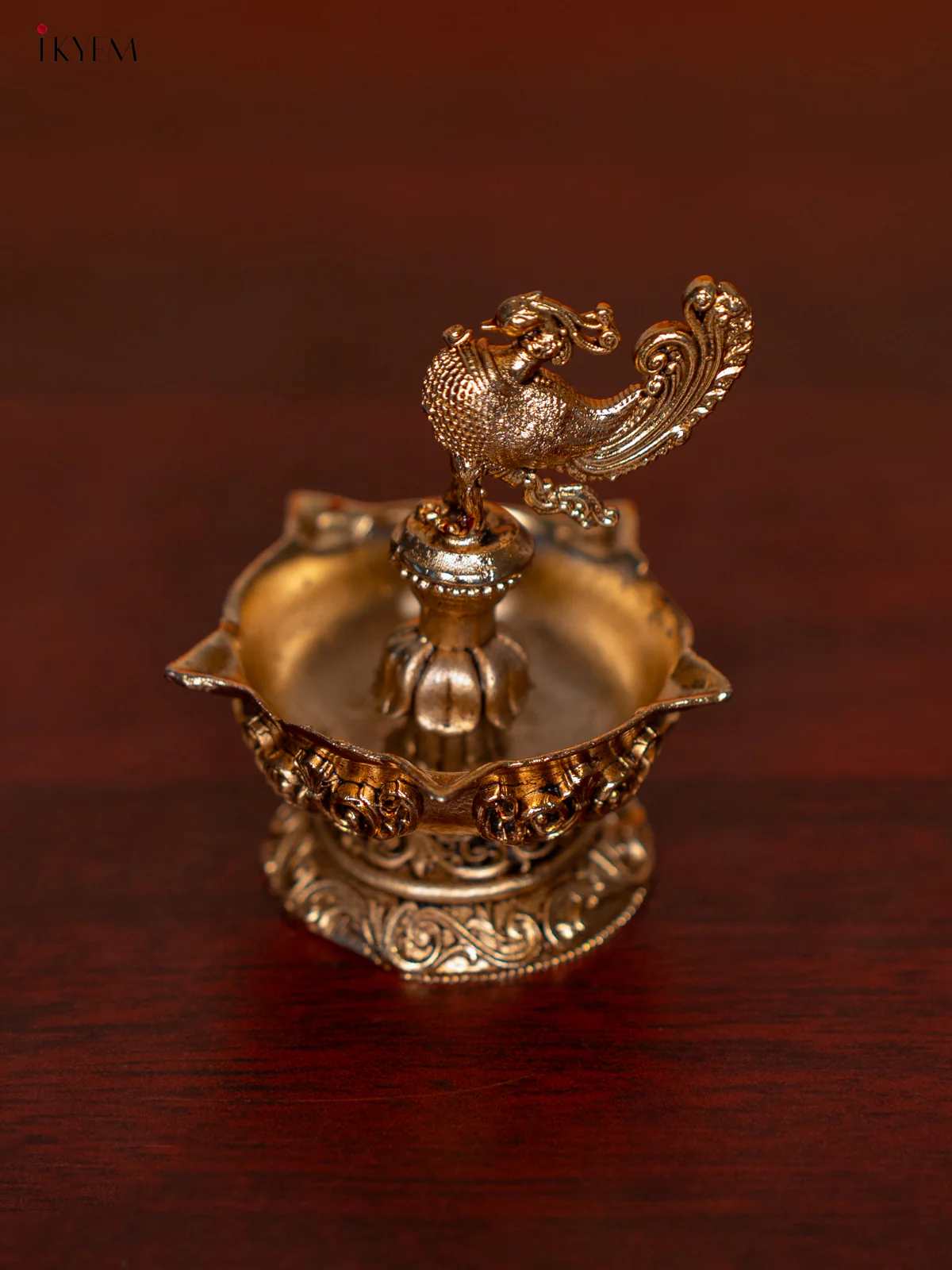 Brass 5-face Annapakshi Diya - 3 Inch - KI07164 - Image 3