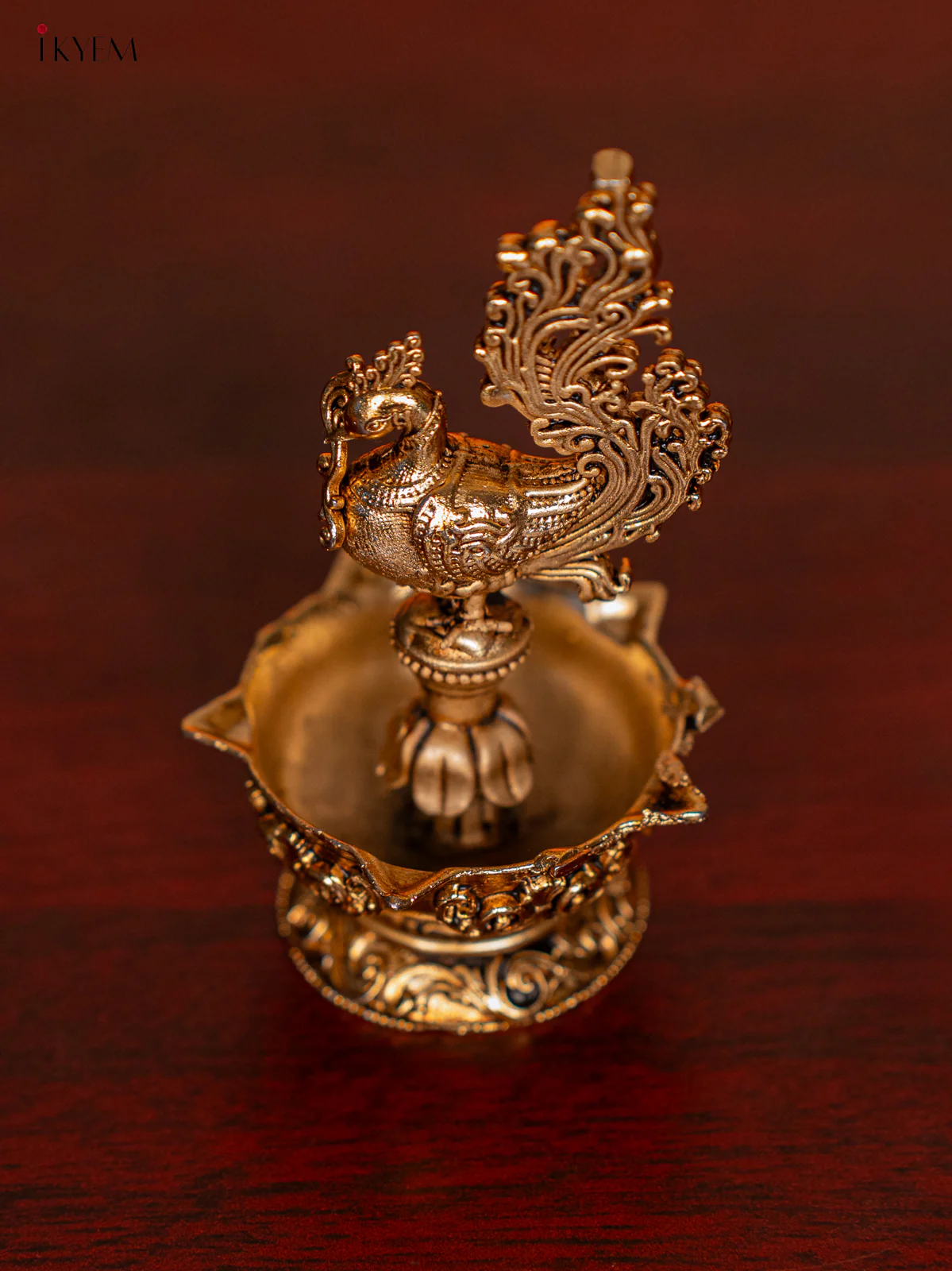 Brass 5-face Annapakshi Diya - 3.5 Inches - KI07165 - Image 3