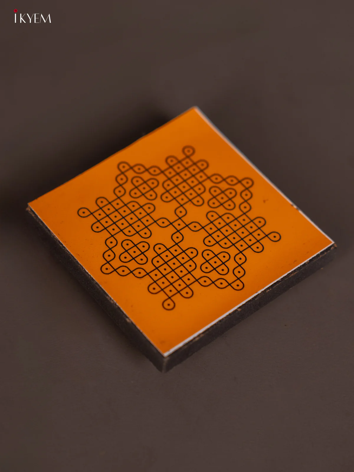 Wood Sikku Kolam Manai yellow - KI08125 - Image 2