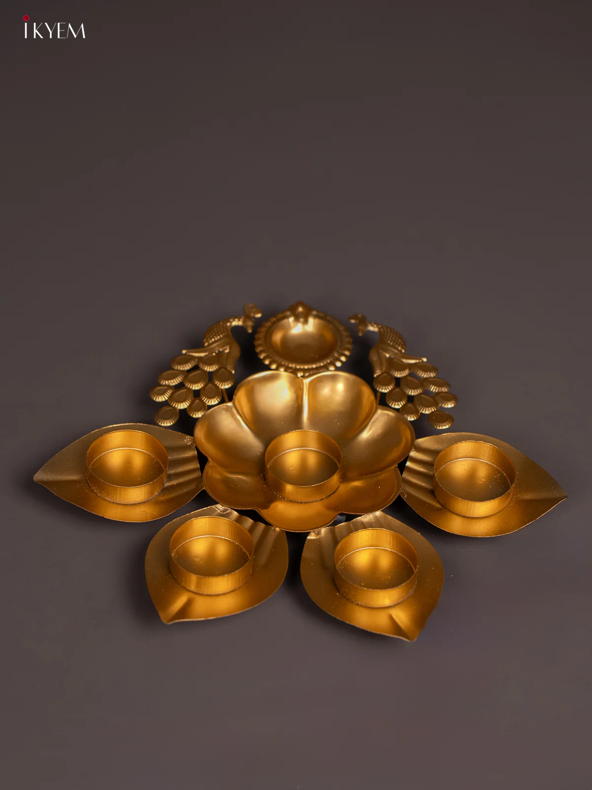 Metal Peacock T-light Urli - (6.5x5) Inches - KI10111 - Image 2